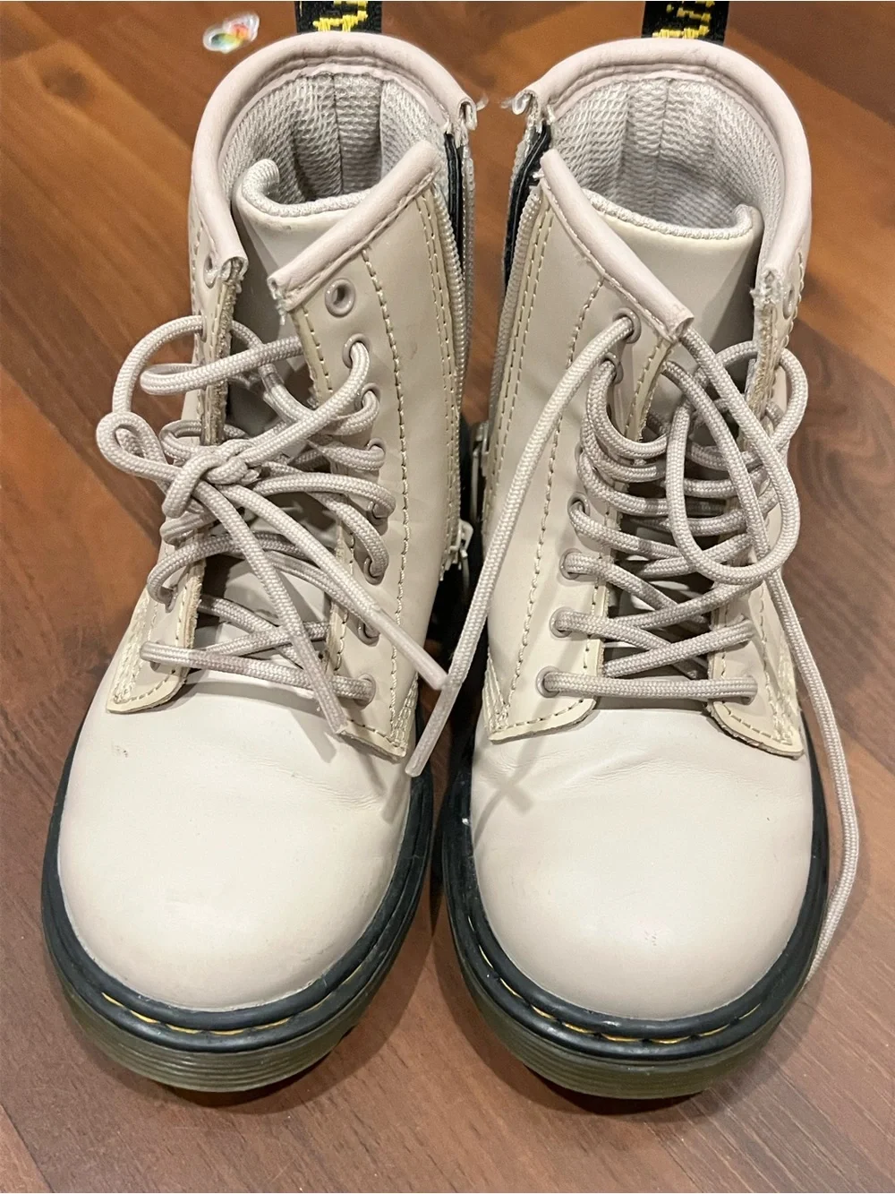 Dr. Martens Kids Cream Lace-Up & Side-Zip Boots